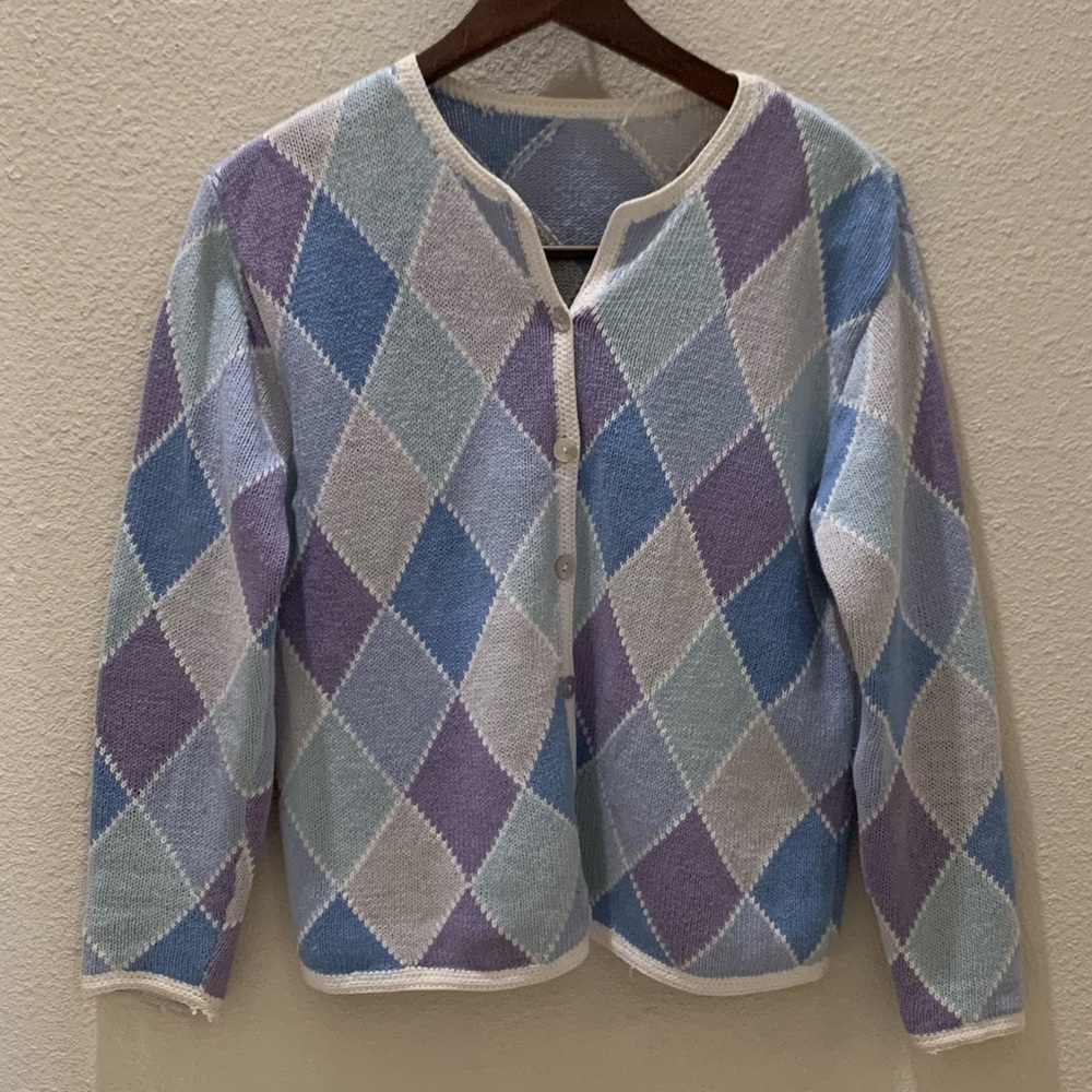 Argyle like Talbots cotton sweater